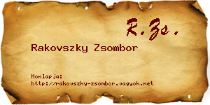 Rakovszky Zsombor névjegykártya